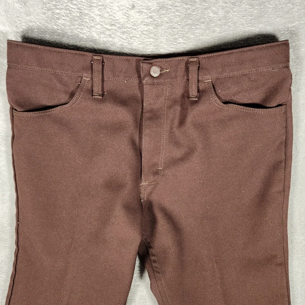 Wrangler Mens 35X29 Brown‎ Good Polyester Pants Western Vintage